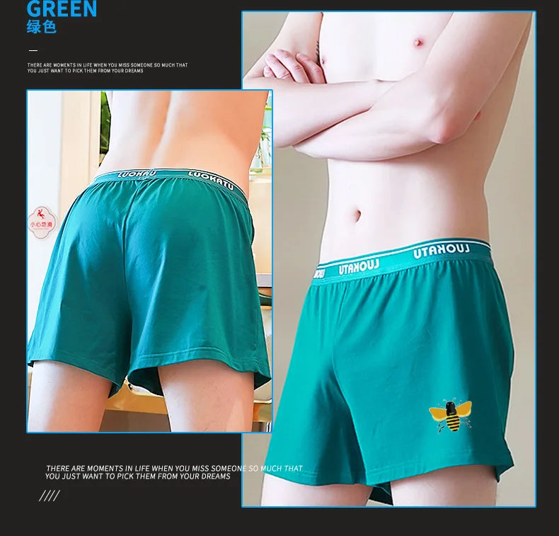 Youth Underwear Cotton Casual Breathable Comfortable Boxer Shorts for Men's Loose Fitting Oversized Aro Pants Boy Home Sleepwear