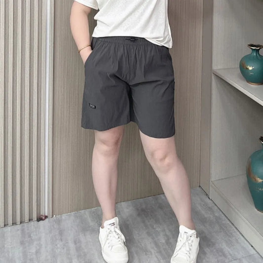 Elastic Waist Quick Drying Cargo Shorts Women's Summer New Plus Size Loose Casual Wide Leg Hot Pants