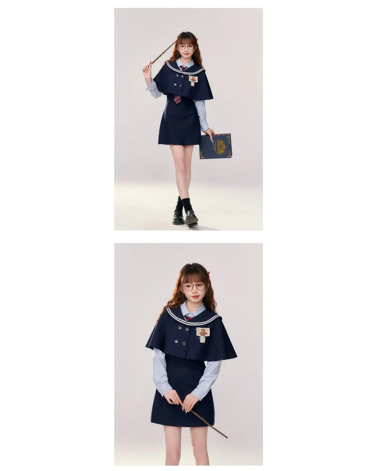 Japan School Uniforms Student Student Girl Navy Costume Cute Women Sexy Navy JK Suit Sailor Blouse Pleated Dress Set