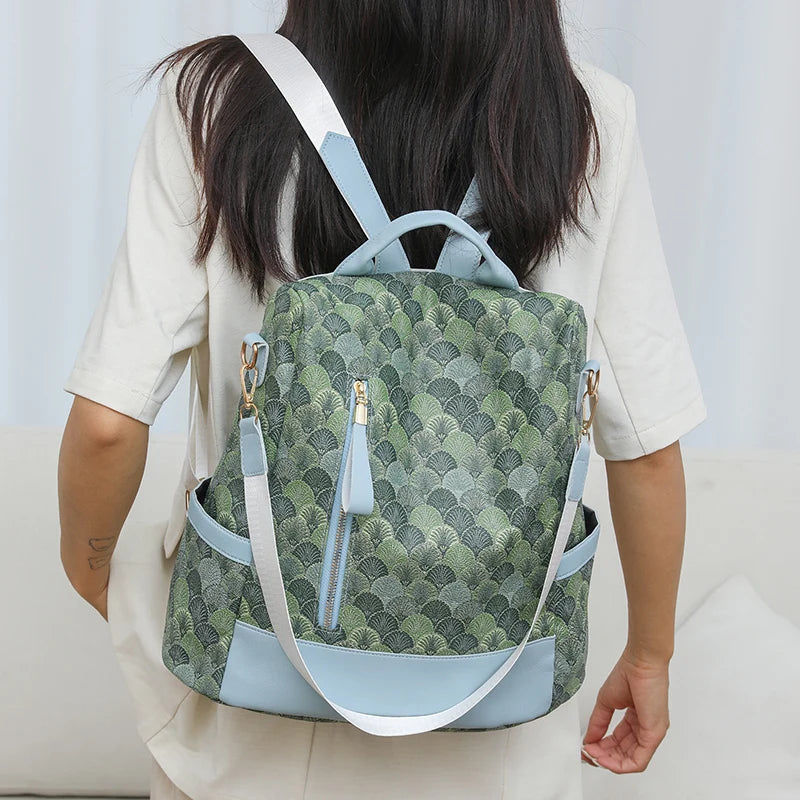 Anti Theft Design Women's Backpack Fashion PU Leather Backpack School Bags for Teenagers Girls Large Volume Leisure Travel Bag