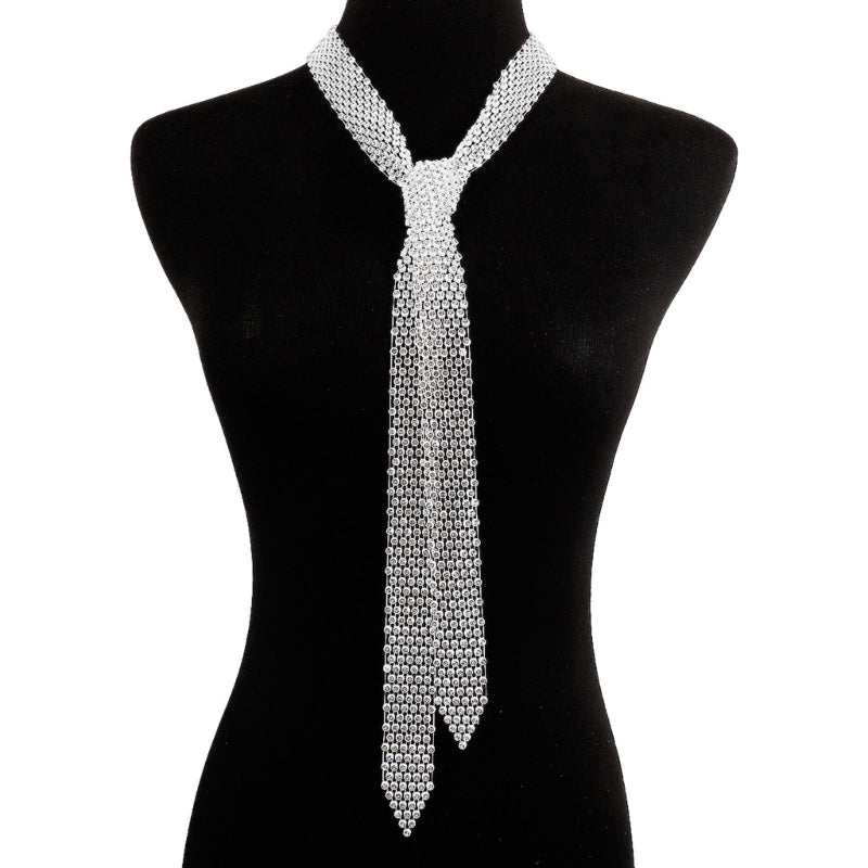 Tie Exaggerated Rhinestones Temperament Necklace Modern City Trend Necklace