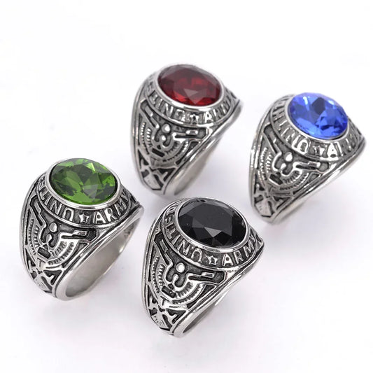 American Soldier Casting Titanium Steel Ring Commemorative Ring US Ring