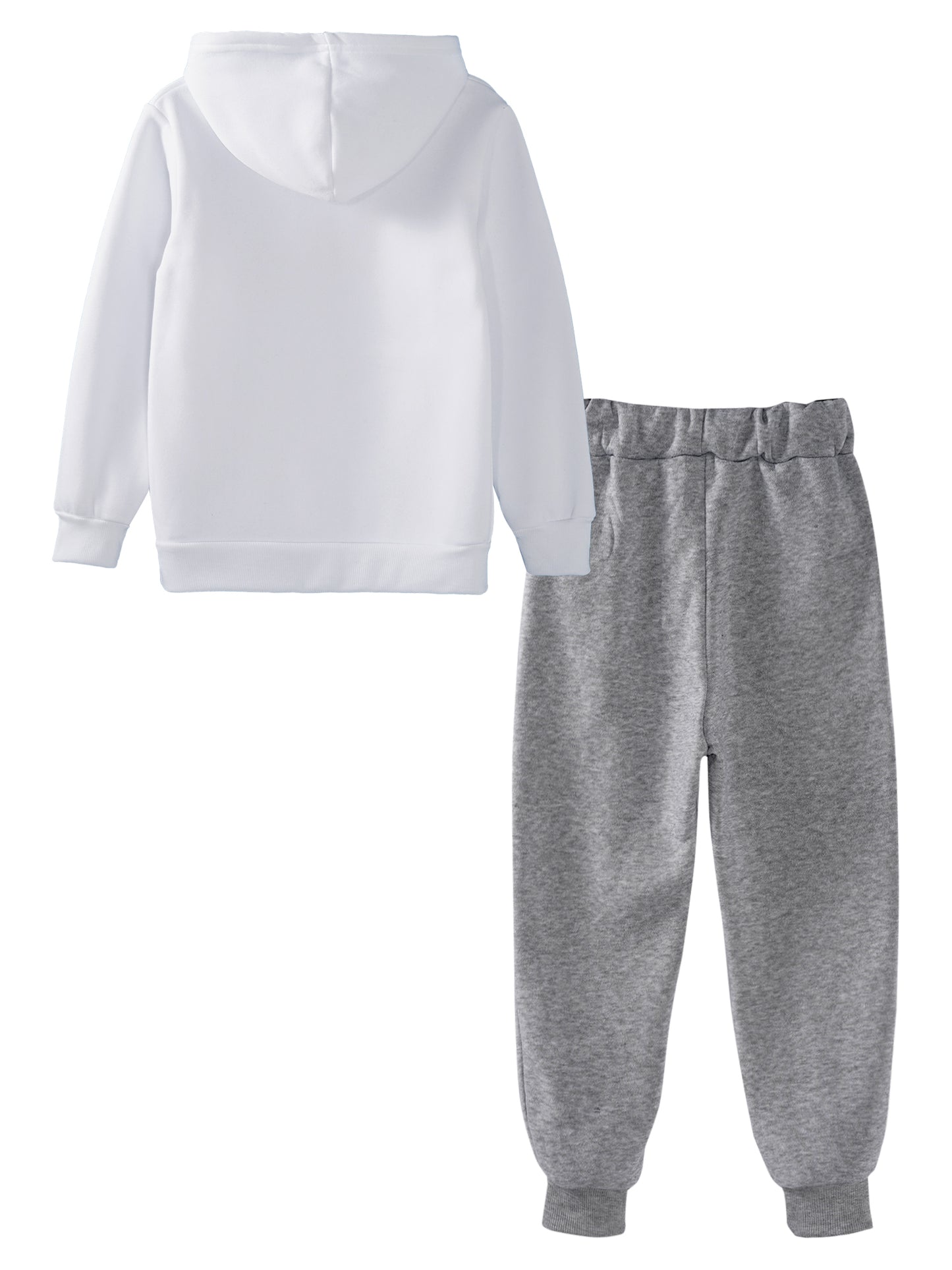 Kids Boys Girls Letter Printed Sport Suit Tracksuit Long Sleeve Hooded Pullover with Elastic Waistband Pants