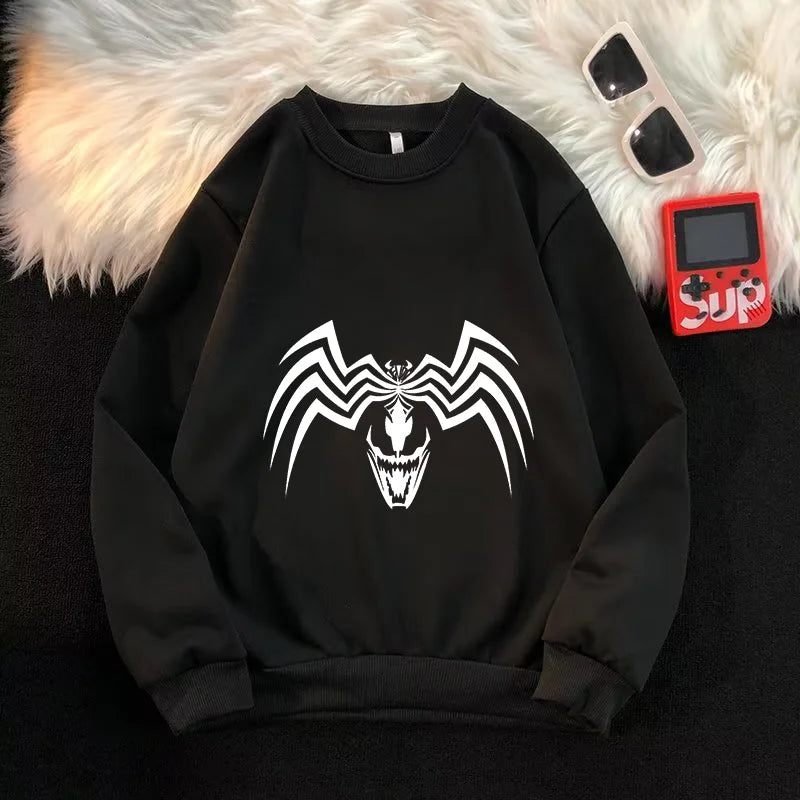 Venom Spring Autumn Print Sweatshirt Casual Winter Warm Top Long Sleeve Girl Boy Baby Pullover Outerwear Clothes Popular Stylish