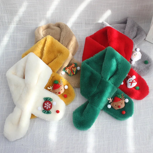 Winter Children Gift Christmas Scarf Korean Version of The Neck Thickened To Keep Warm Baby Boys and Girls Cute