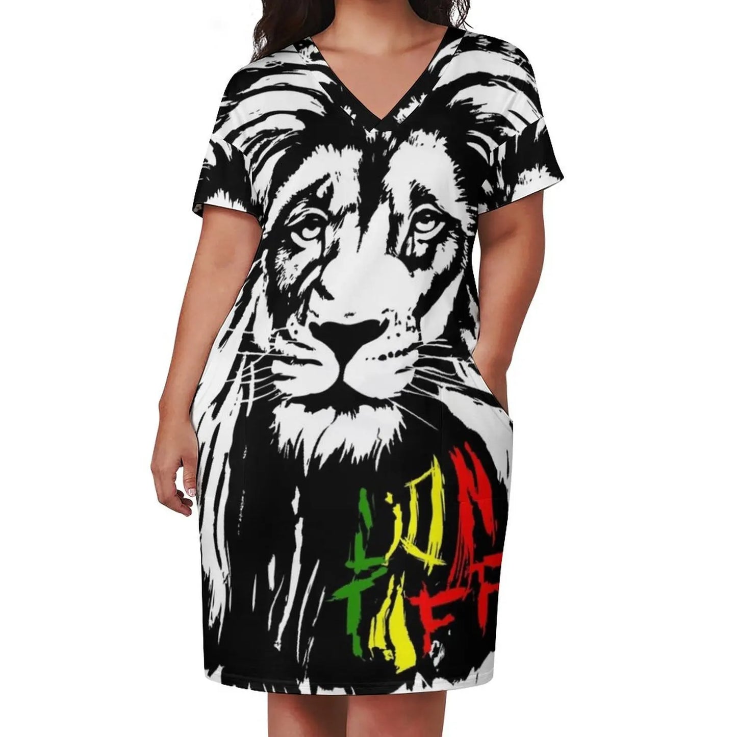 Lion Tuff Lion Head Loose Pocket Dress summer dress woman 2024 dresses for womens