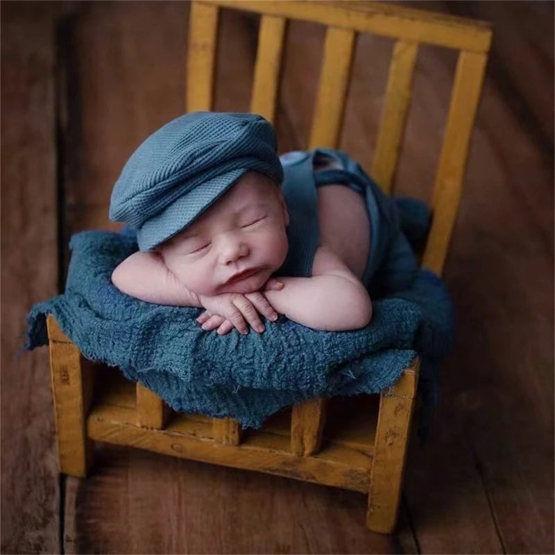 Newborn Photography Props Set Baby Boy Picture Outfits Newborn Boy Overalls Photo Studio Clothes Boy Costume Hat