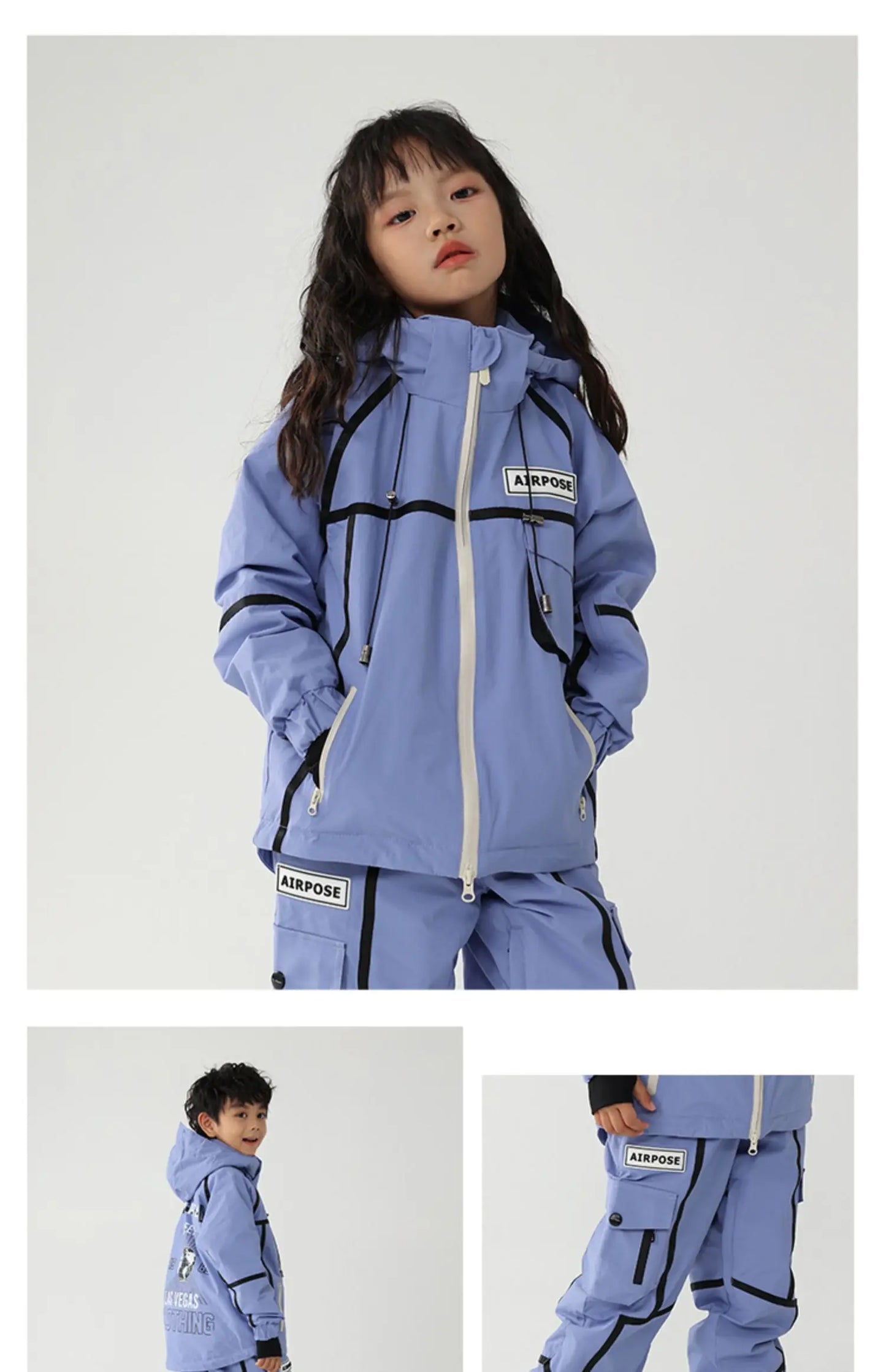 2024 New Children Ski Suit Girls Boys Winter Outdoor Windproof Snowboard Jacket Pants Warm Kids Waterproof Skiing Set