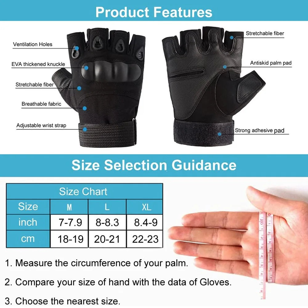 Outdoor Anti-Slip Tactical Gloves for Men Motorcycle Cycling Shooting Hunting Sport Military Training Outdoor Climbing Gloves