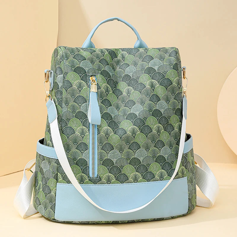 Anti Theft Design Women's Backpack Fashion PU Leather Backpack School Bags for Teenagers Girls Large Volume Leisure Travel Bag