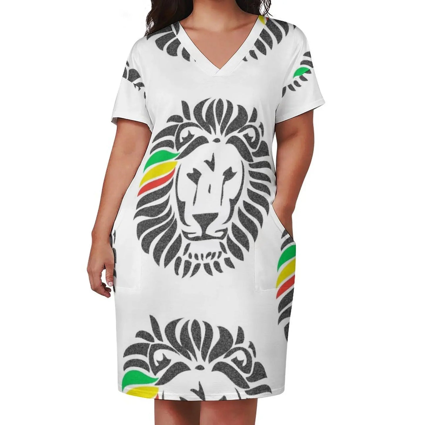 Lion Tuff Loose Pocket Dress womens clothing elegant dresses plus sizes