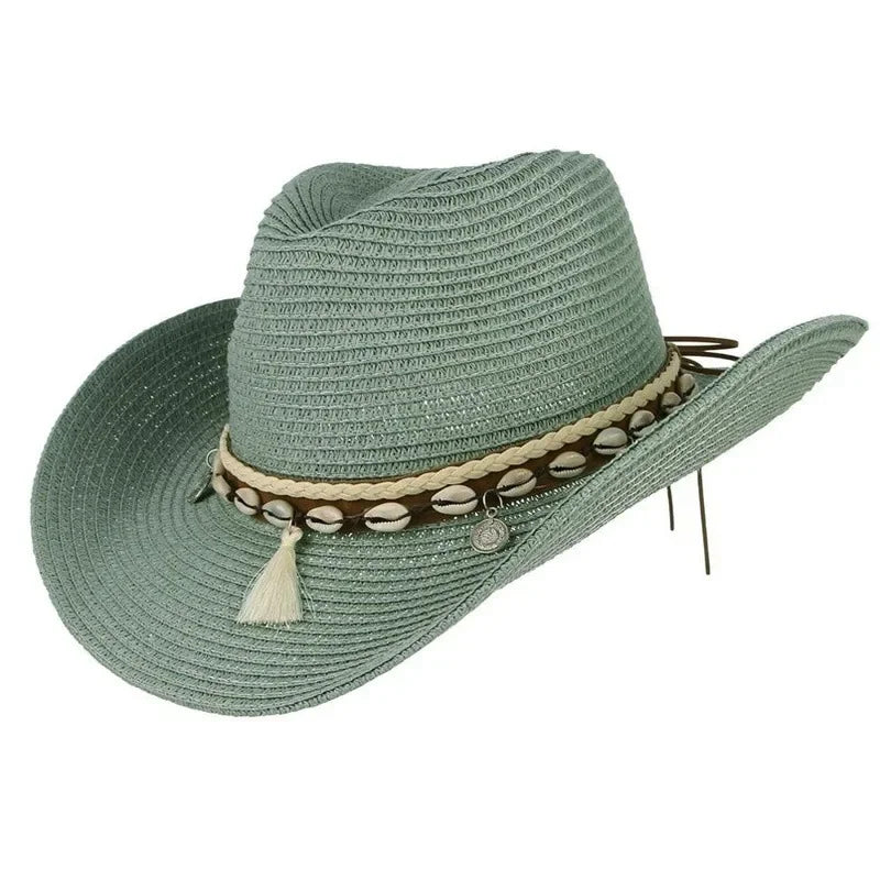 Fashion Summer Straw Hat Women Beach Lady Sun Caps Panama Hat Cowboy Straw Cap UV Protection Sonskerm Hoede Adjustable  Hat