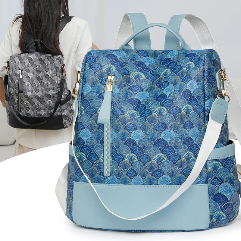 Anti Theft Design Women's Backpack Fashion PU Leather Backpack School Bags for Teenagers Girls Large Volume Leisure Travel Bag