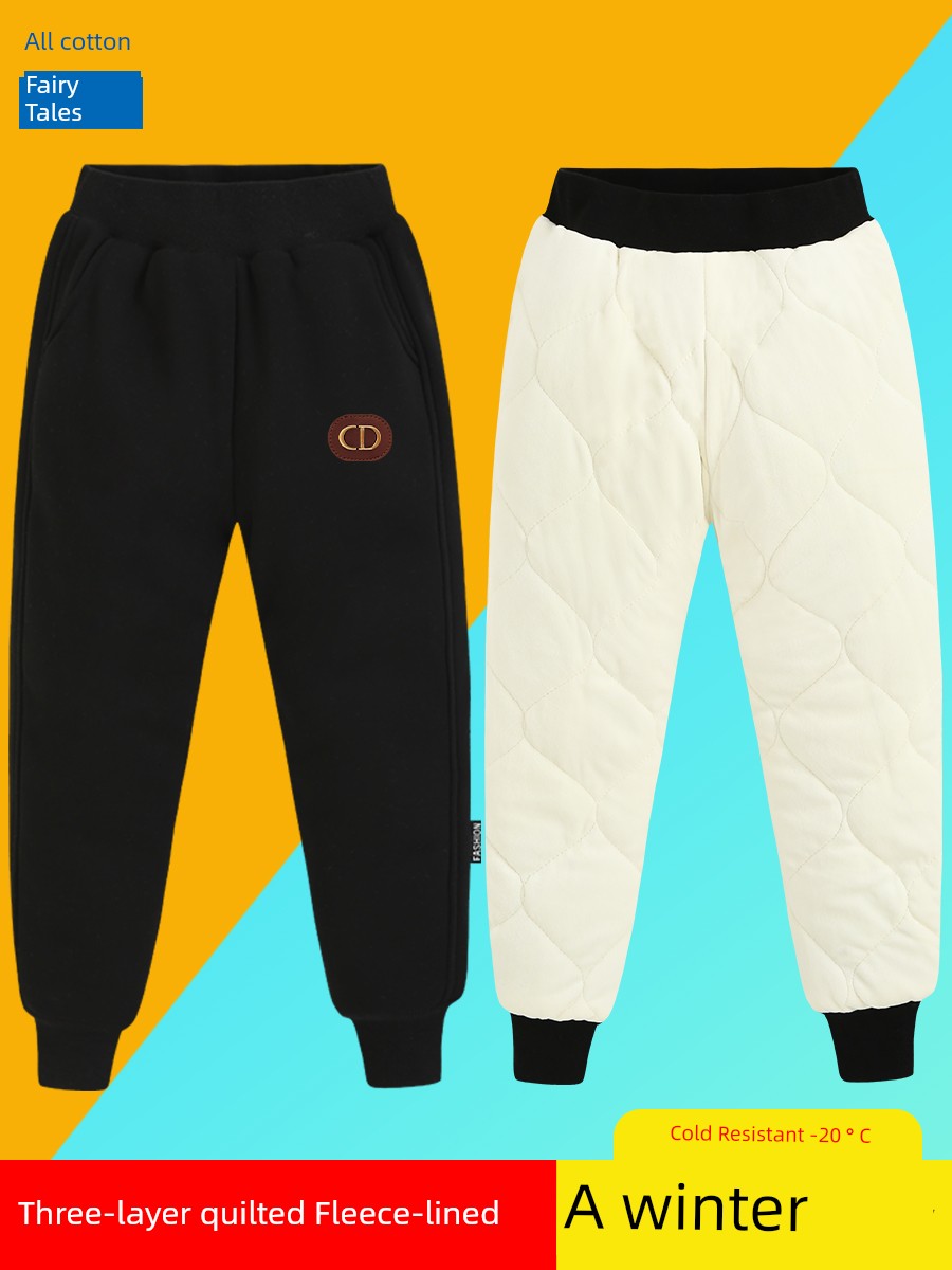 Sweatpants Athleisure Autumn Clothing Single-Layer Fleece-Lined Thickened Girl's  Pants