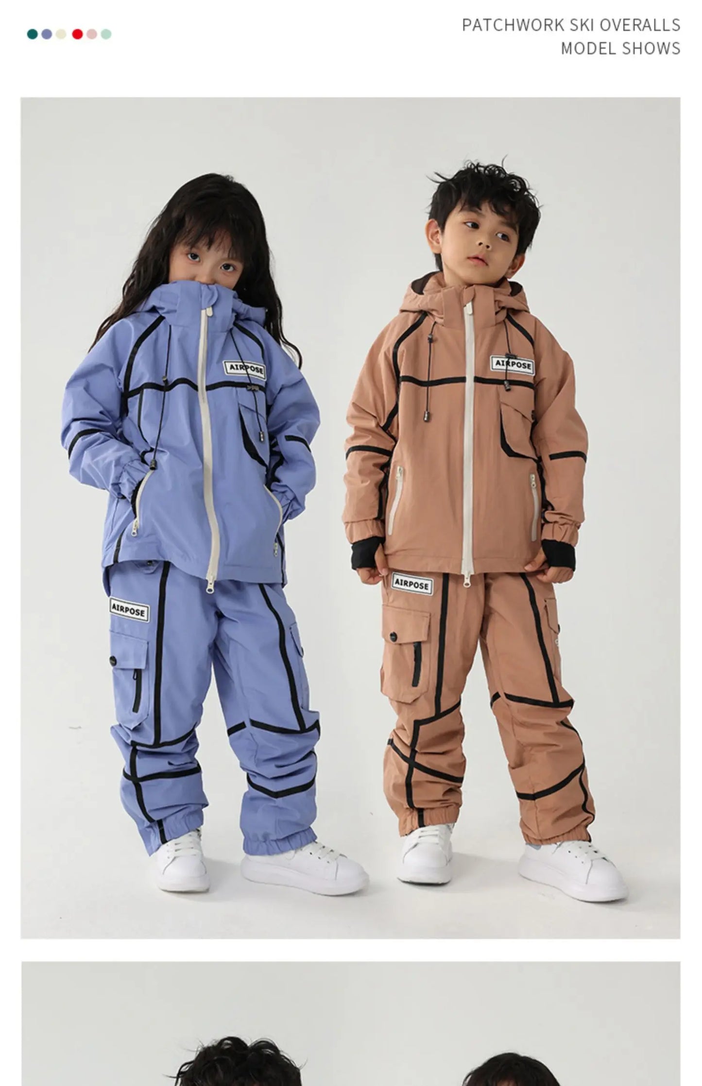 2024 New Children Ski Suit Girls Boys Winter Outdoor Windproof Snowboard Jacket Pants Warm Kids Waterproof Skiing Set