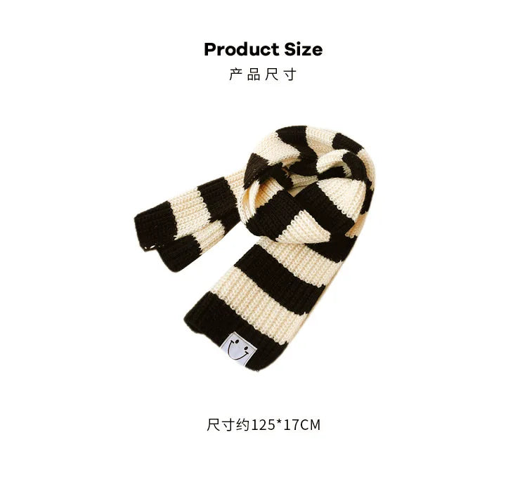Baby Girls Boys Scarf Kids Korean Style Scarves Letter Printed Accessories Children's Knitted Bib Cotton Versatile Warm Clothing