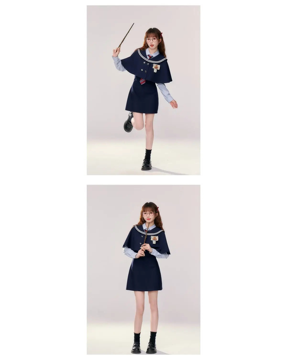 Japan School Uniforms Student Student Girl Navy Costume Cute Women Sexy Navy JK Suit Sailor Blouse Pleated Dress Set