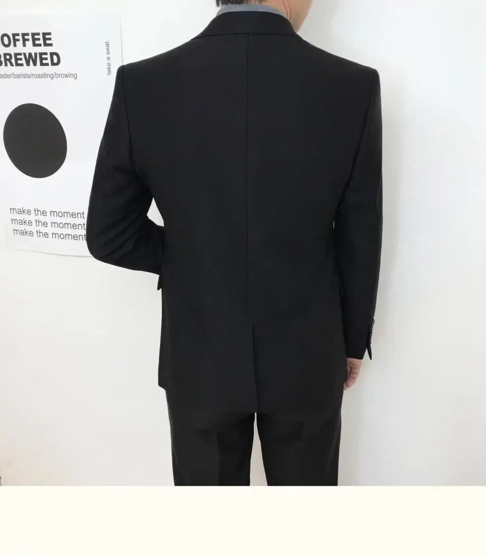 Mens Suits (SB) (Blazer+ Pants) Fashion Business Casual Slim-fit Wedding Solid Color Gentleman British Style Work Evening Dress 6XL