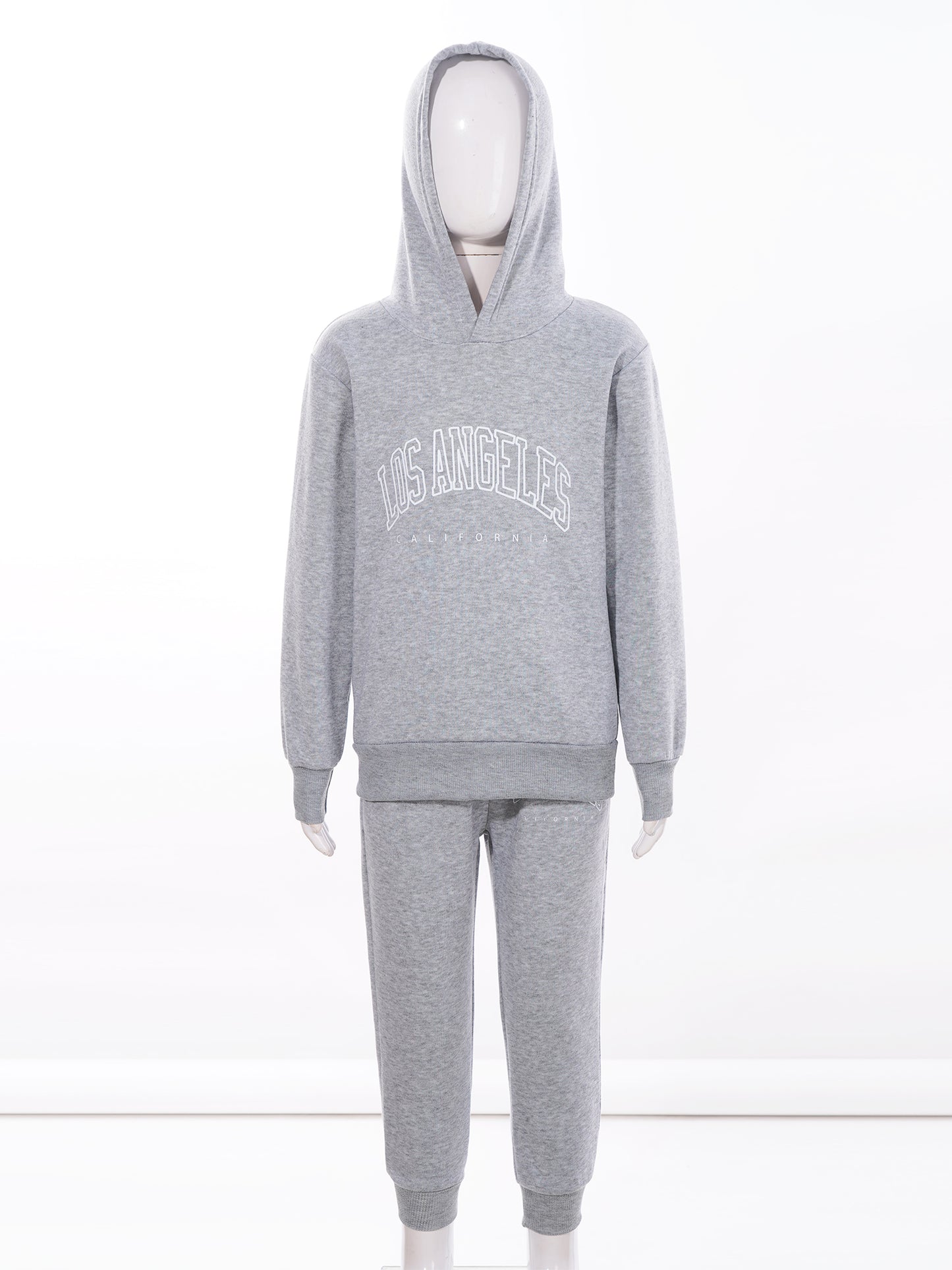 Kids Boys Girls Letter Printed Sport Suit Tracksuit Long Sleeve Hooded Pullover with Elastic Waistband Pants