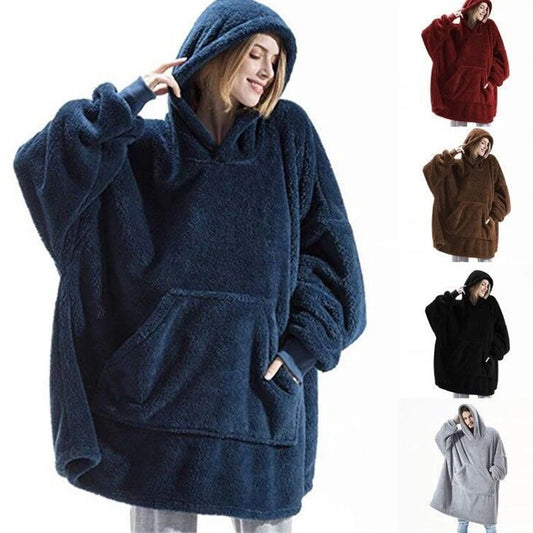 10 Colors Fleece Unisex Loose Hooded Coats Autumn Winter Add Velvet Lover Men And Women Pullover Sweatshirt FYY-9008