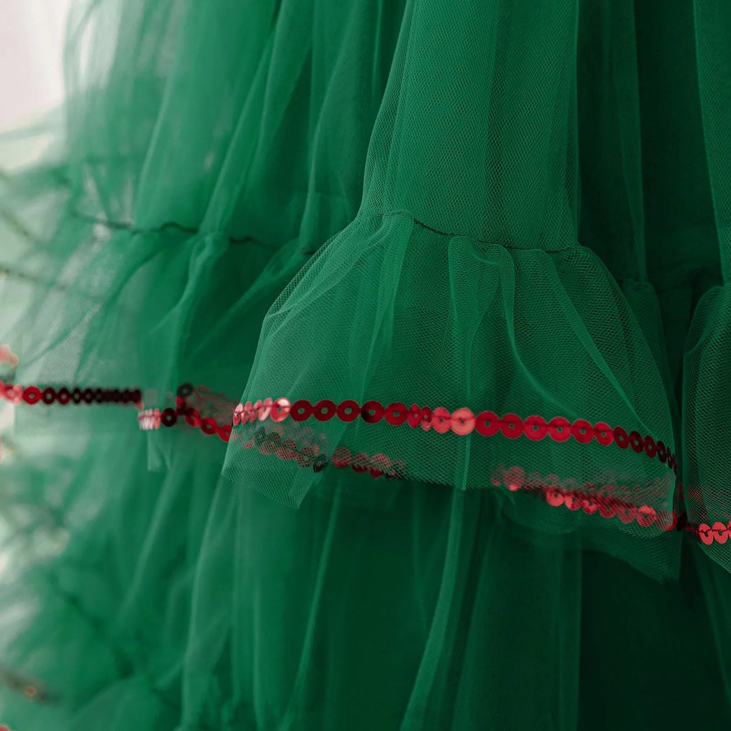 Elegant Baby Girl Christmas Dress Christmas Tree Style Cake Tiered Fluffy Tulle Toddler Ball Gowns 1 2 3 4 Years Newborn Clothes