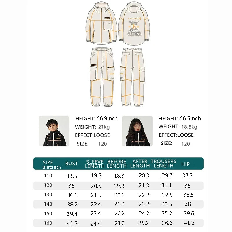 2024 New Children Ski Suit Girls Boys Winter Outdoor Windproof Snowboard Jacket Pants Warm Kids Waterproof Skiing Set