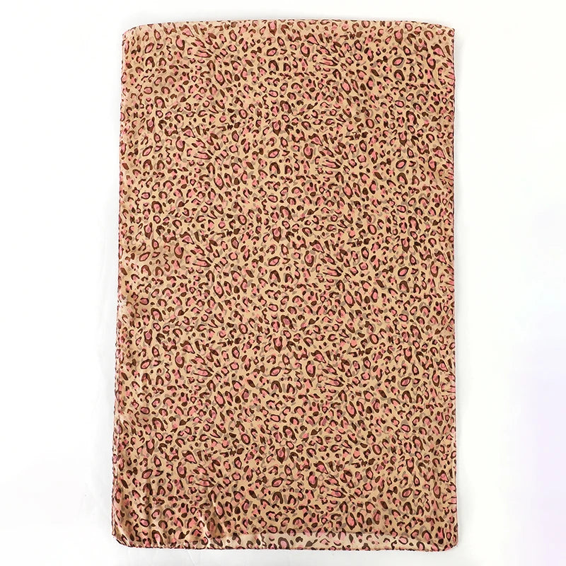 2024 Fashion Printed Leopard Chiffon Hijab Scarf Women Pareo Lady Bandanas Beach Towels Summer Muslim Veil Wrap Female Foulard