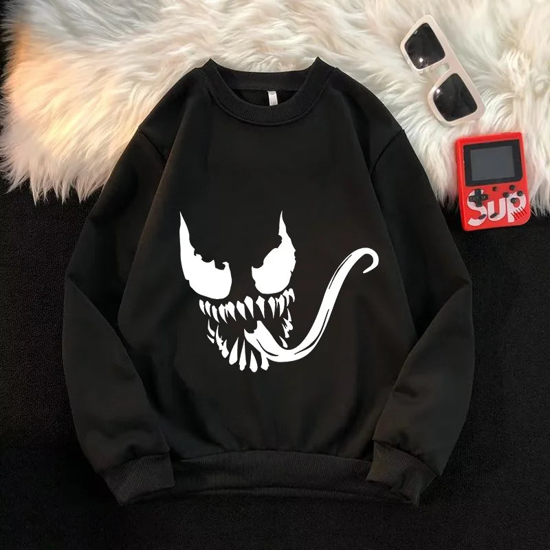 Venom Spring Autumn Print Sweatshirt Casual Winter Warm Top Long Sleeve Girl Boy Baby Pullover Outerwear Clothes Popular Stylish