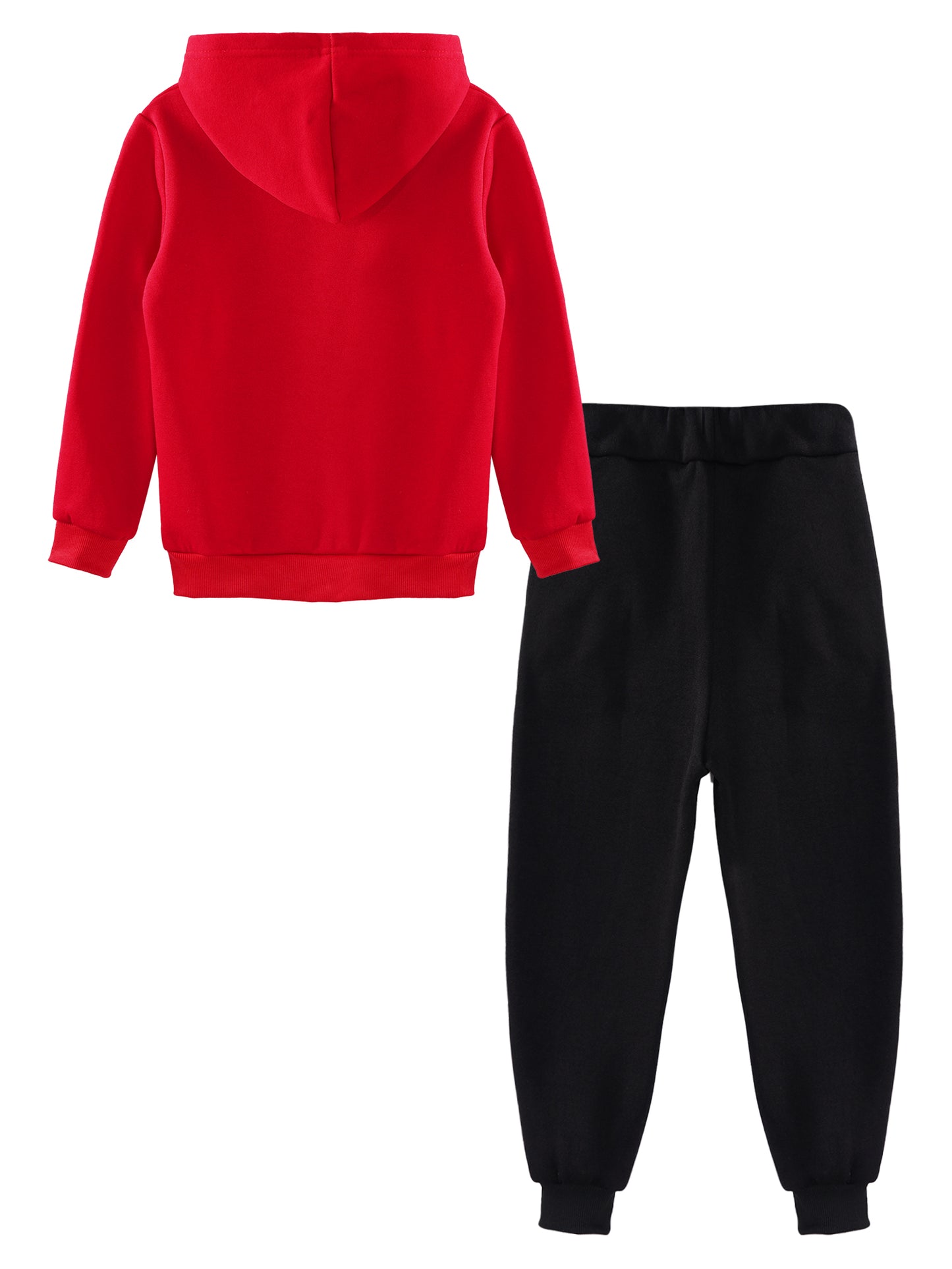 Kids Boys Girls Letter Printed Sport Suit Tracksuit Long Sleeve Hooded Pullover with Elastic Waistband Pants