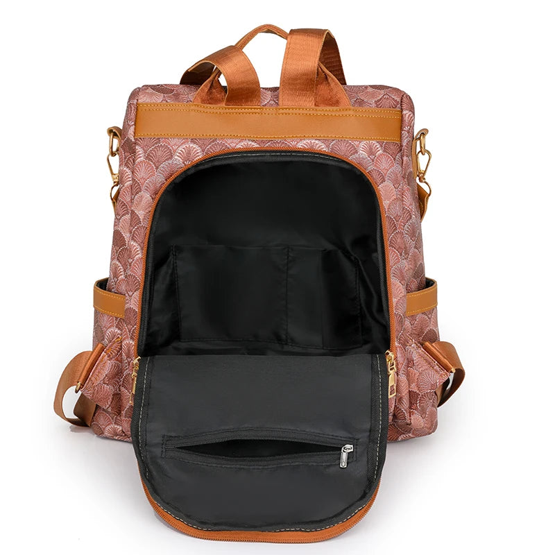 Anti Theft Design Women's Backpack Fashion PU Leather Backpack School Bags for Teenagers Girls Large Volume Leisure Travel Bag