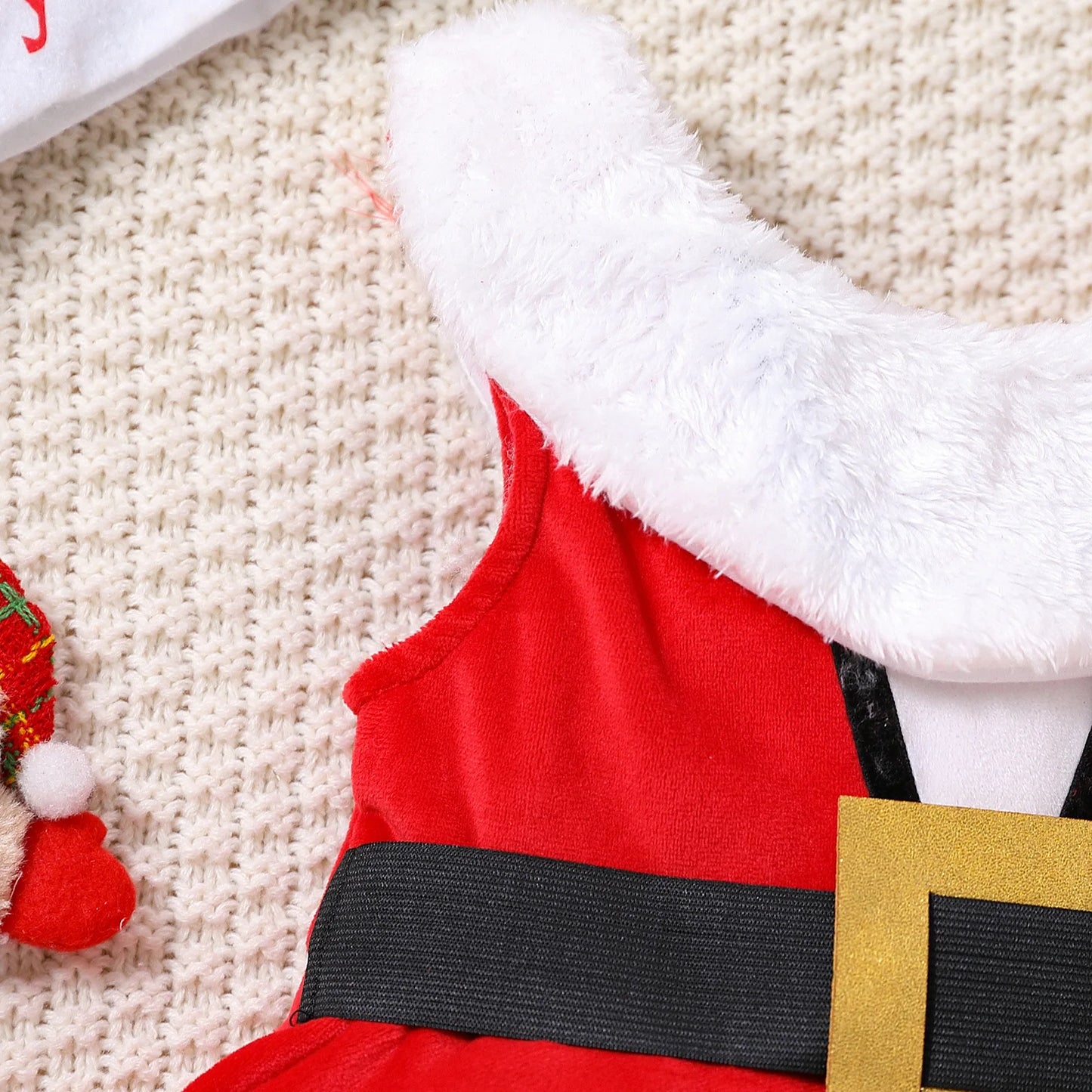 Toddlers Girl Chirstmas Costume Baby Red Dress Santa Claus Cotton Warm Party Carnival Robe Kids Winter Festival Clothes