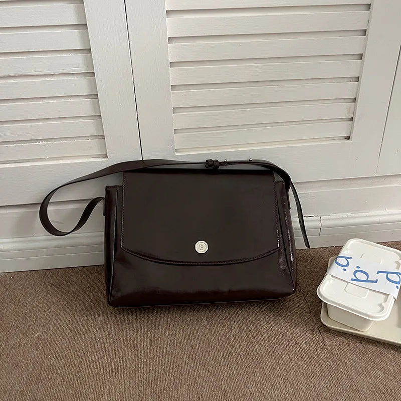 CGCBAG Vintage Large Volume Messenger Bag Women Simple Solid Luxury Designer Female Tote Bag High Quality PU Leather Handbags