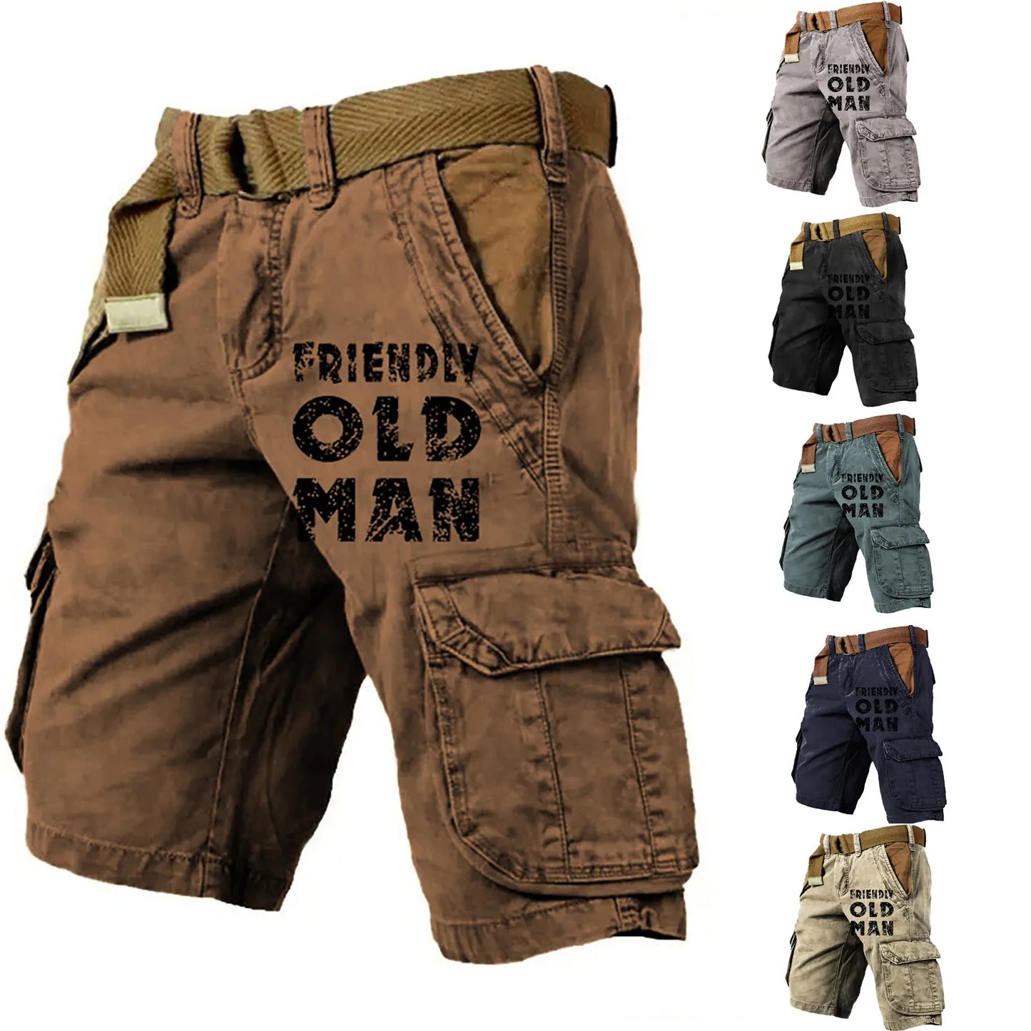 Men Short Pants Cargo Pants Plus Size Cargo Sports Loose Classic Fashion Personality Five Points Casual Shorts Daily Shorts Men's Wear