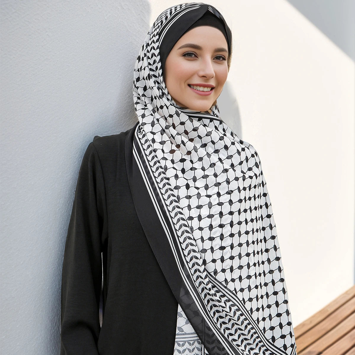 New Chiffon Printed Long Scarf Female Arab Shawl Scarf Muslim Turban Hat Inner Hijab Caps Islamic Underscarf Women Combination