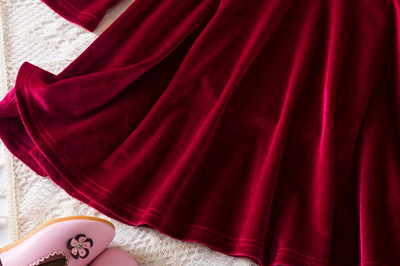 Sequin Girls Princess Party Dresses for 3-8 Yrs Kids Birthday Wedding Evening Prom Gown Spring Fall Long Sleeve Children's Dress