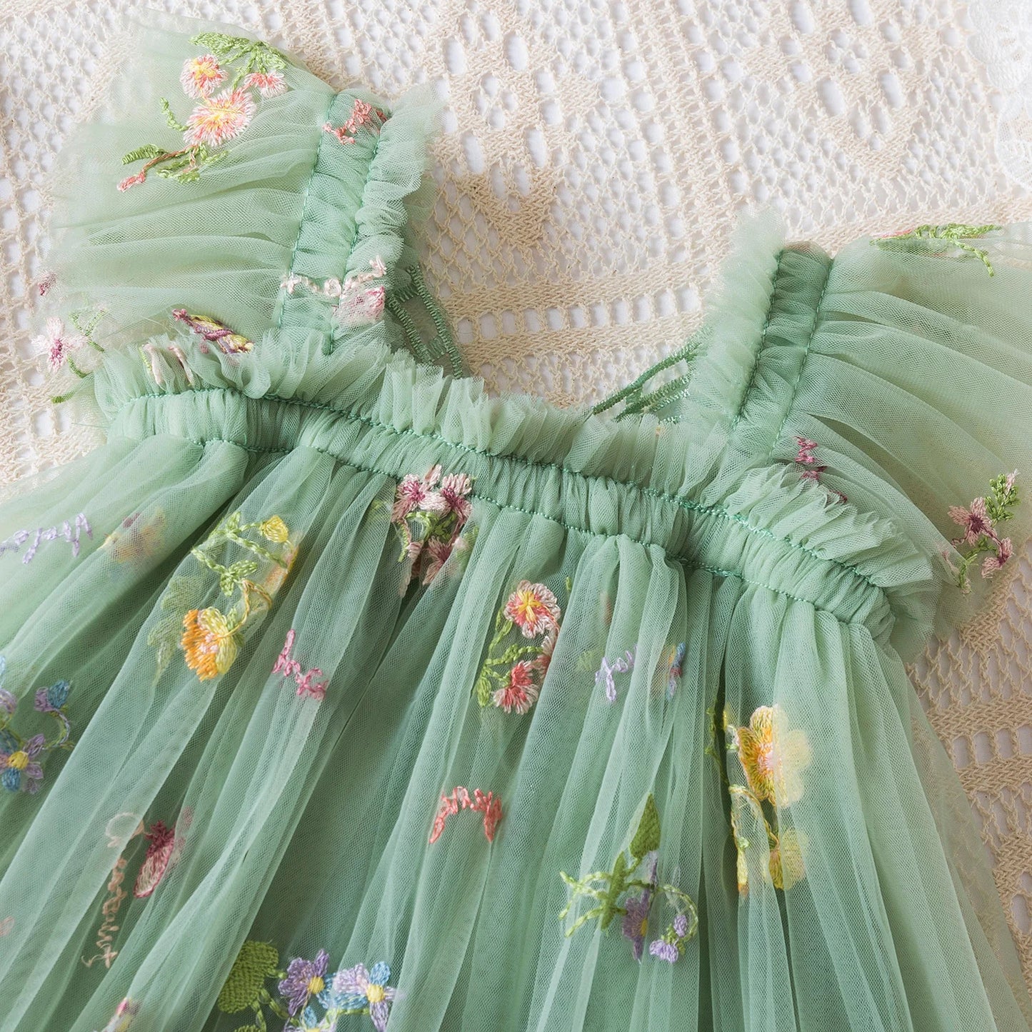 Butterfly Newborn Baby Dress New Summer Cute Baby Girls Clothes Tulle Lace Embroidery Infant Party Clothing 1 -5Y Birthday Dress