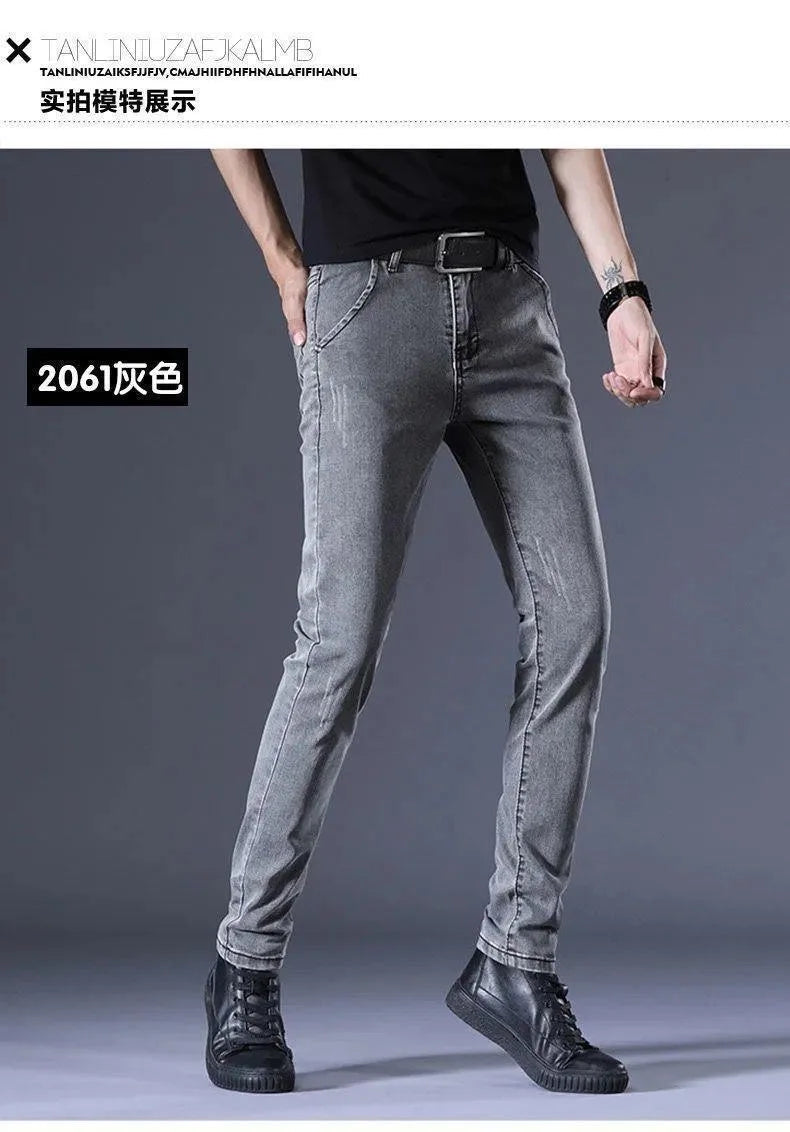 2024 Winter New Fashion Plus Fleece Thick Warm Jeans Men's Casual Relaxed Comfortable Stretch High Quality Plus-Size Pants 28-36