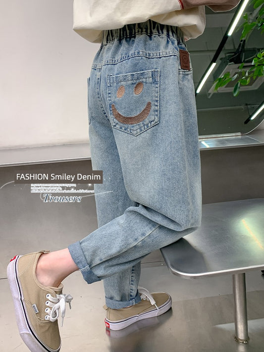 Western Style Fashion Spring and Autumn Girl Denim Pants