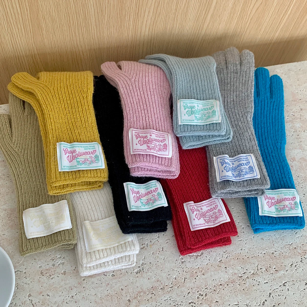 New Cute Rabbit knitting Gloves Female Winter Mittens Factory Outlet Fur Gloves women's winter gloves Women Girls Mittens 2024