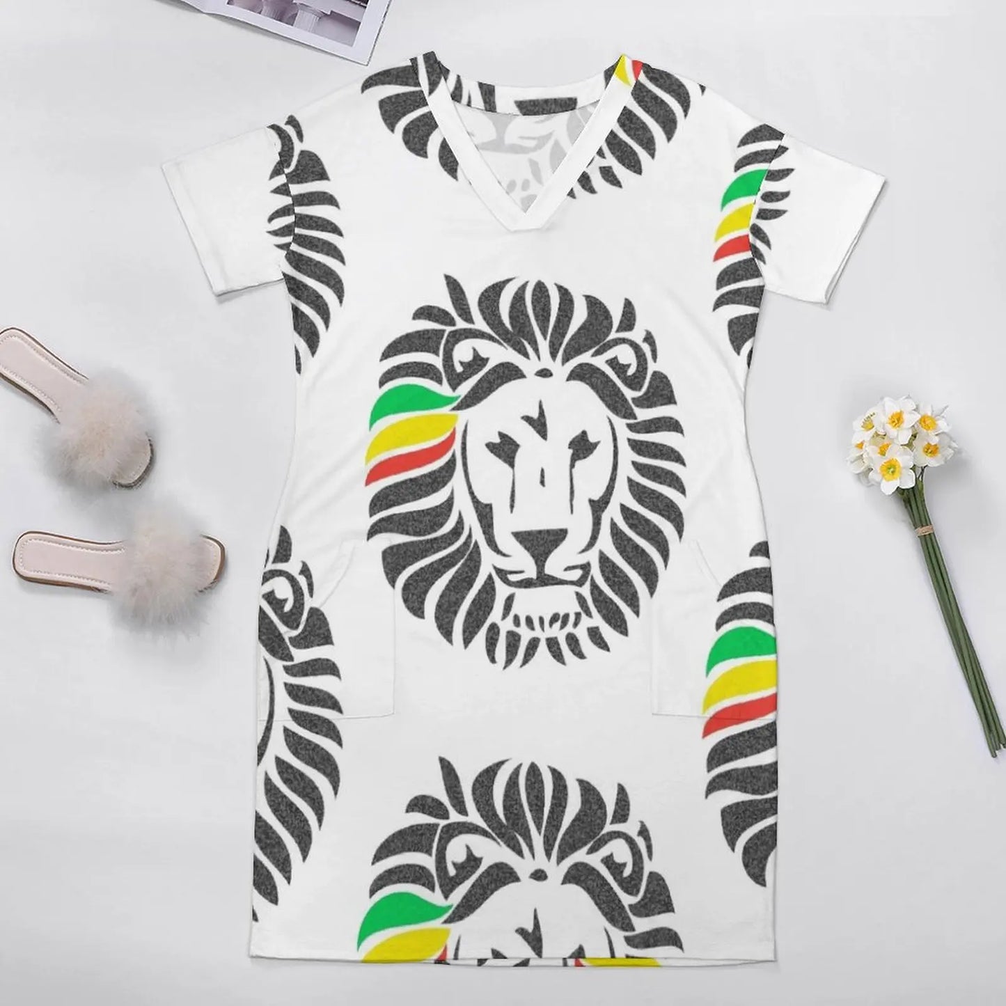 Lion Tuff Loose Pocket Dress womens clothing elegant dresses plus sizes