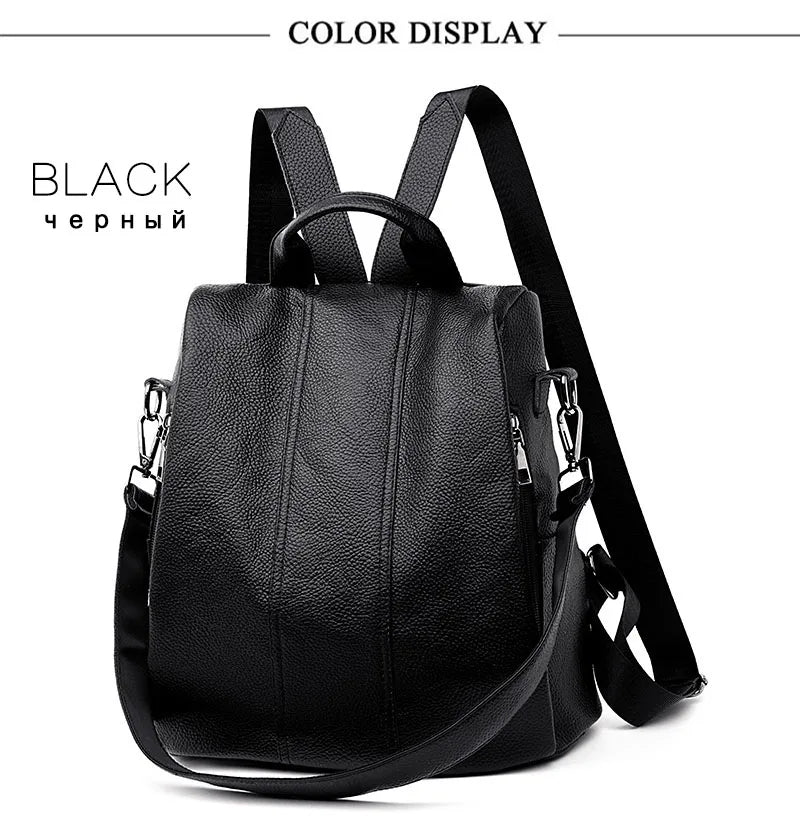 Summer White Fashion PU Leather Anti-thief Backpack Large  Volume  School Bag for Teenager Girls Multifunction Casual Sac a Dos