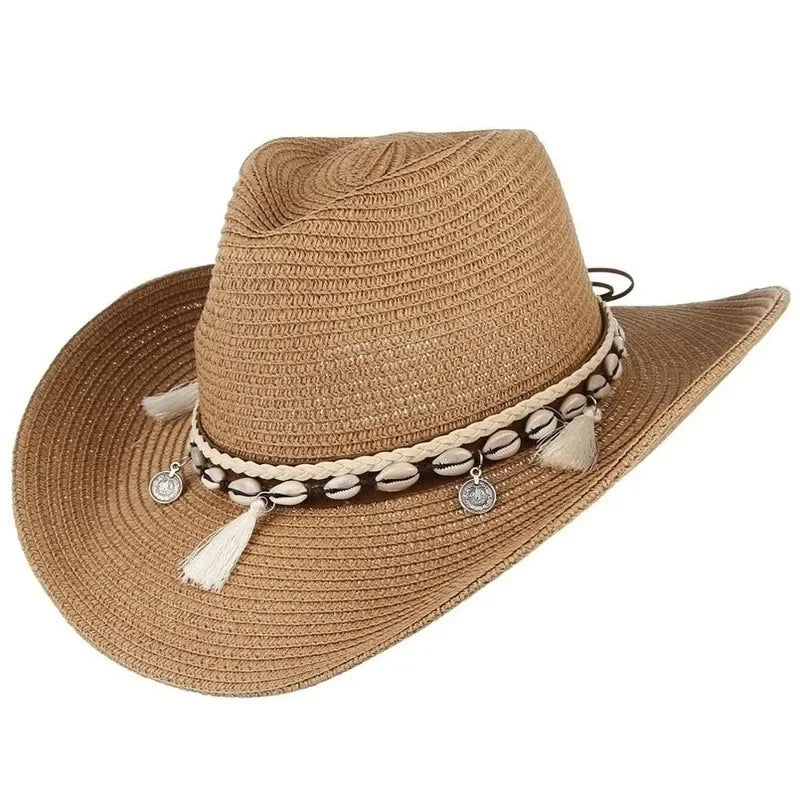 Fashion Summer Straw Hat Women Beach Lady Sun Caps Panama Hat Cowboy Straw Cap UV Protection Sonskerm Hoede Adjustable  Hat