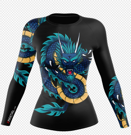 WOMEN BLUE DRAGON LONGSLEEVE Blouse - XMARTIAL